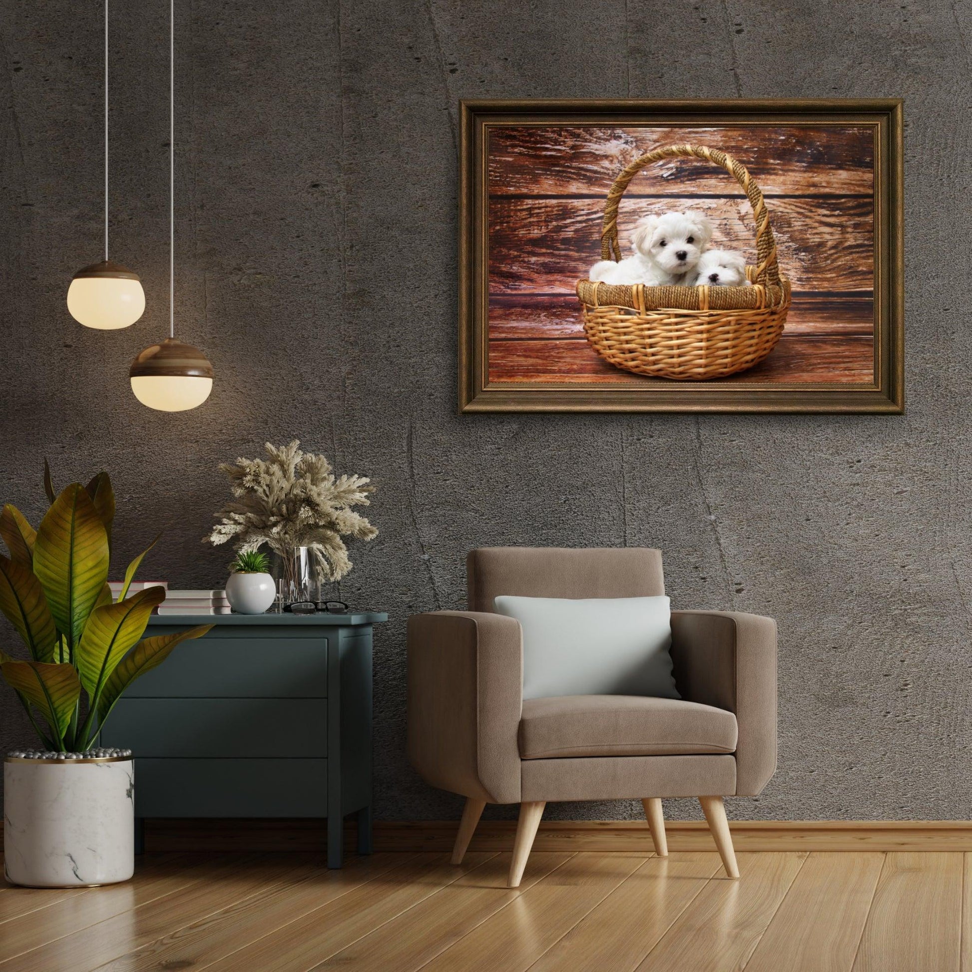 Diamond Painting Puppy's in een mandje - SEOS Shop ®