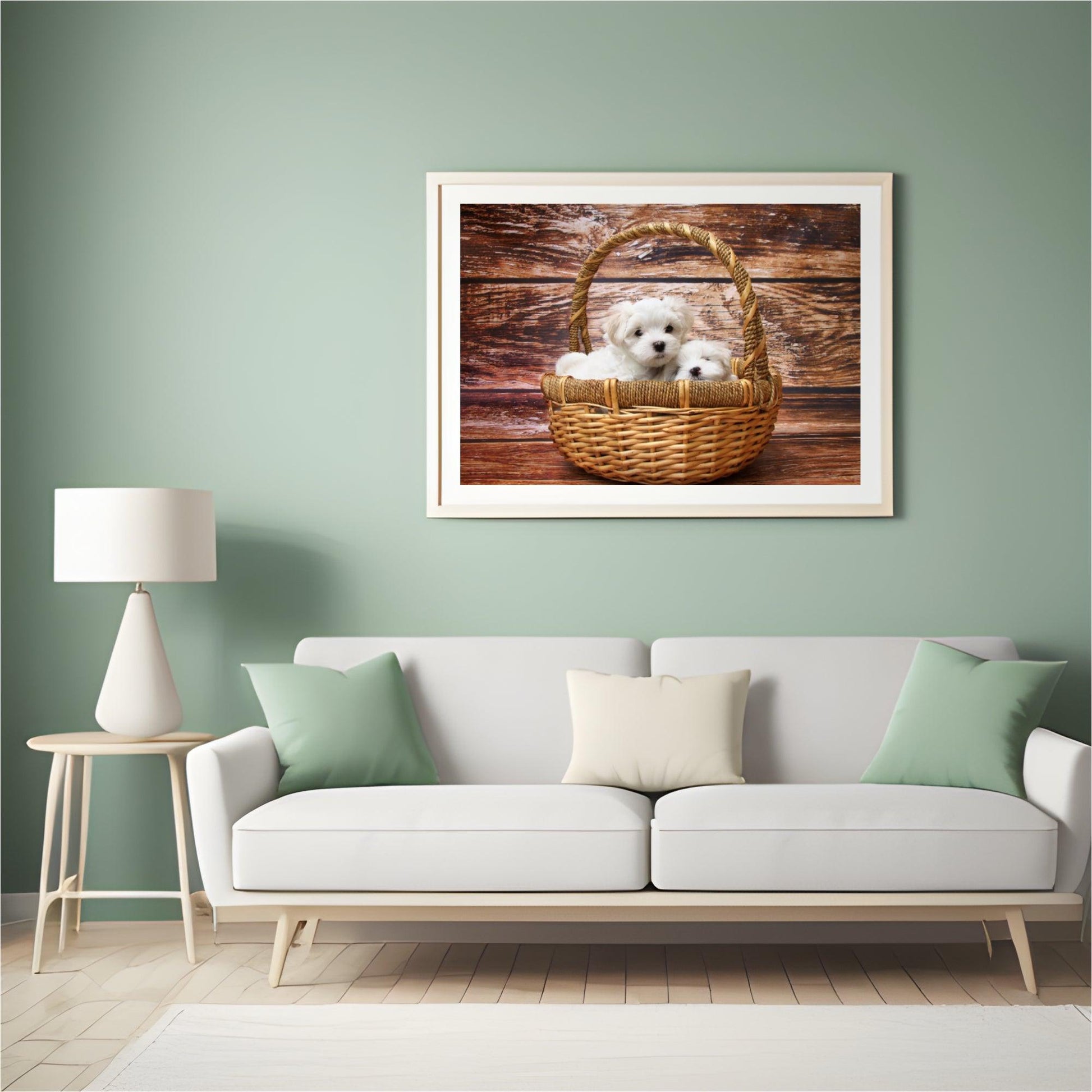 Diamond Painting Puppy's in een mandje - SEOS Shop ®