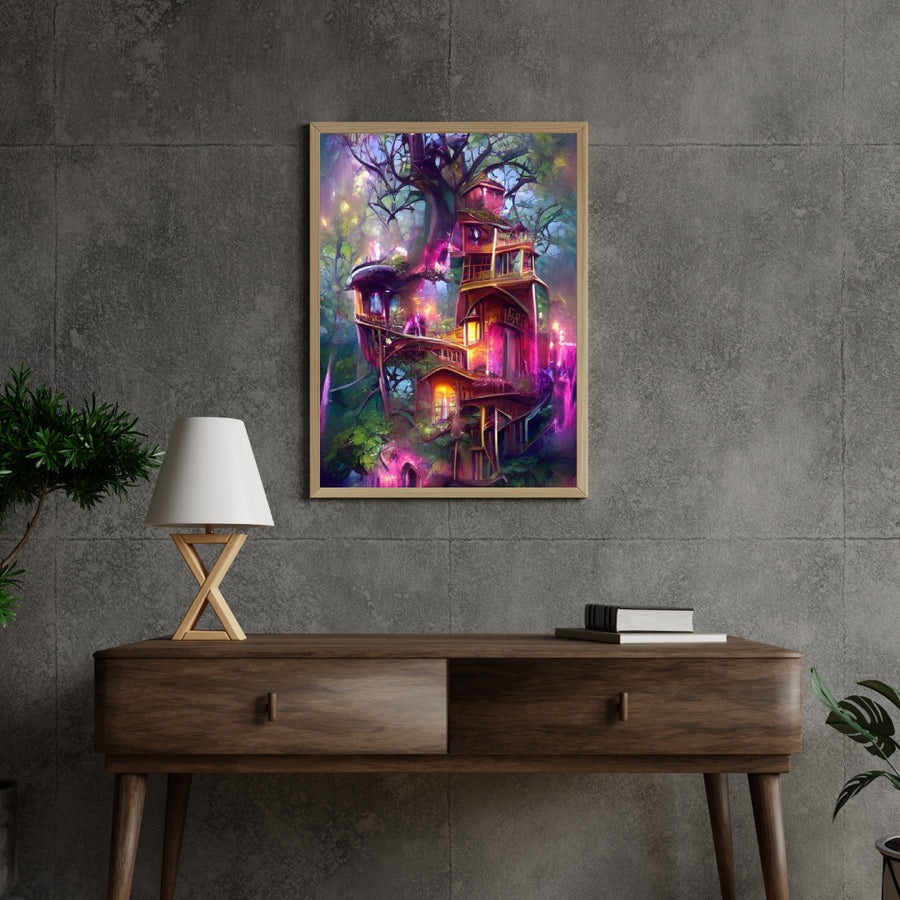 Diamond Painting Roze Boom Huis - SEOS Shop ®