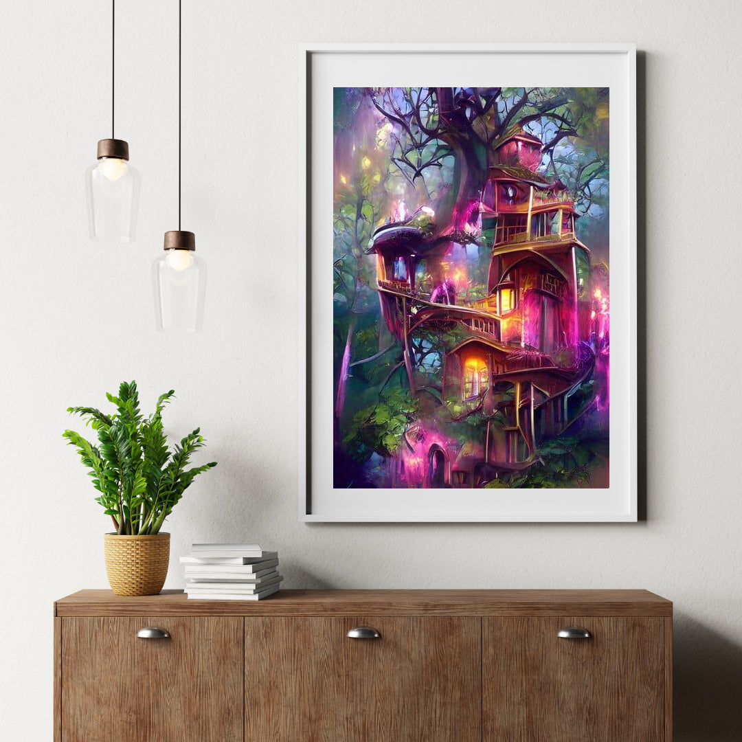 Diamond Painting Roze Boom Huis - SEOS Shop ®