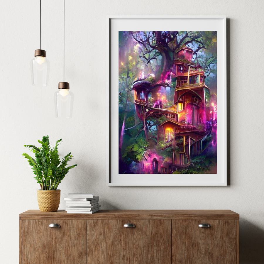 Diamond Painting Roze Boom Huis - SEOS Shop ®