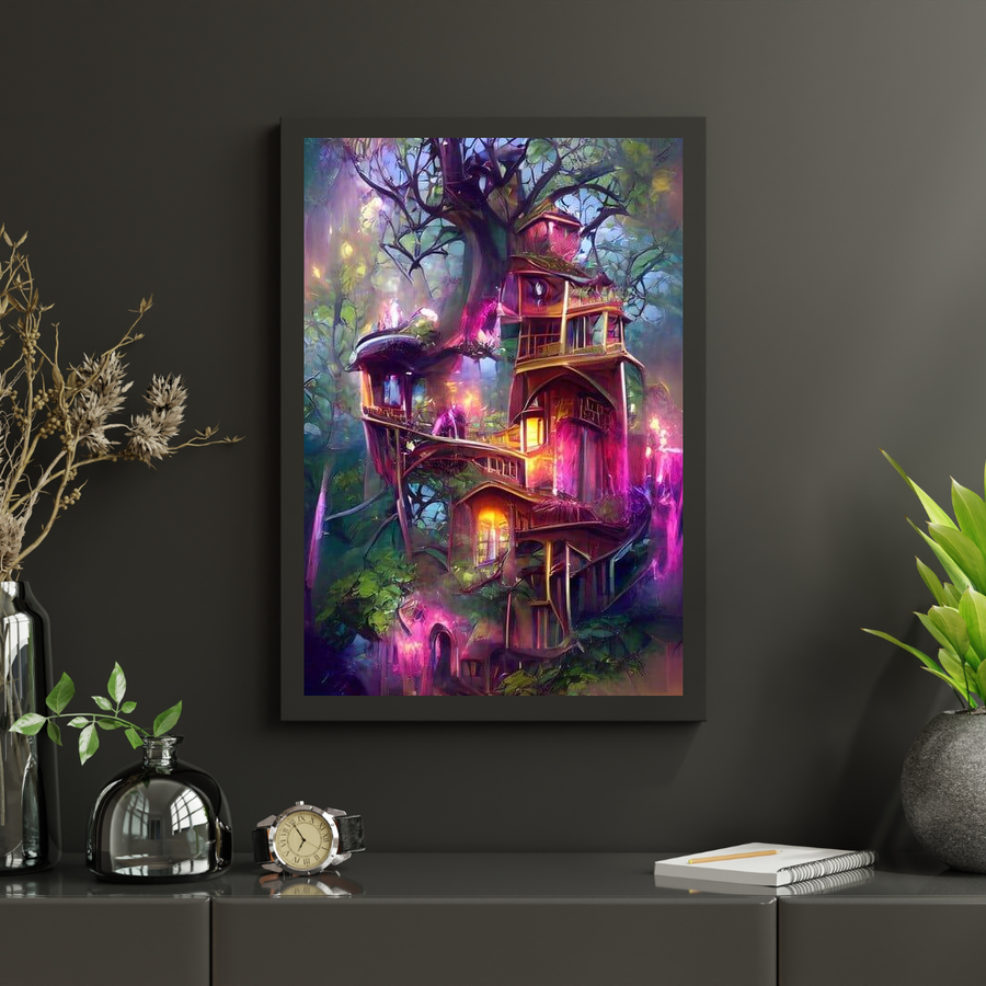 Diamond Painting Roze Boom Huis - SEOS Shop ®