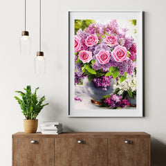 Diamond Painting Roze Rozen in vaas - SEOS Shop ®