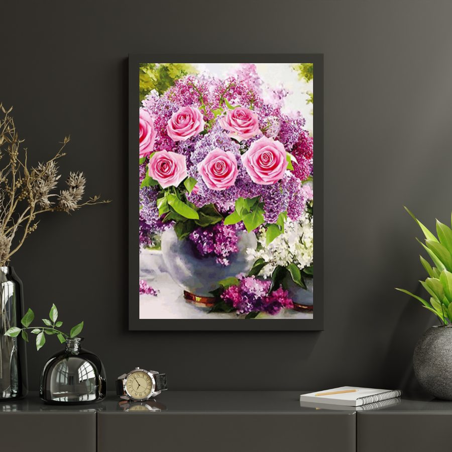 Diamond Painting Roze Rozen in vaas - SEOS Shop ®