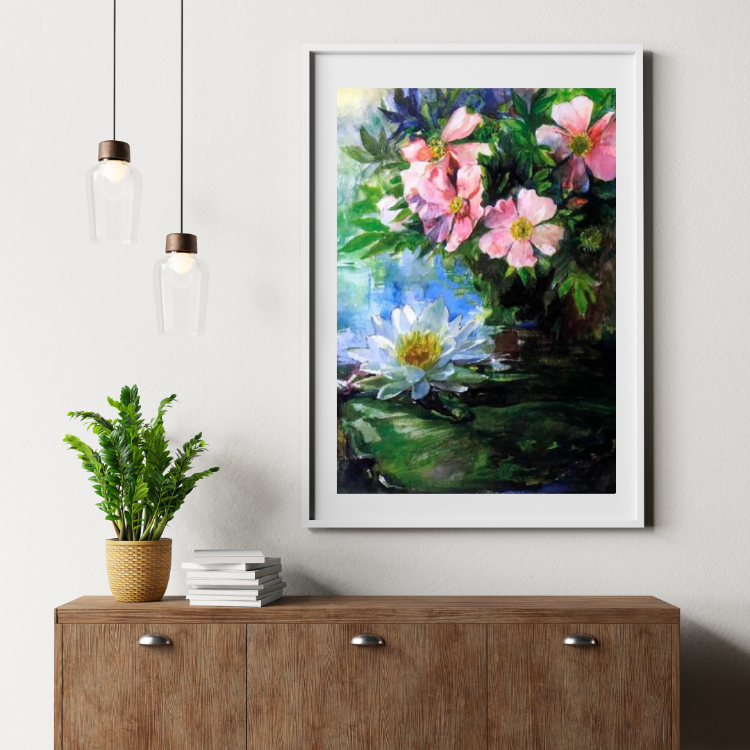Diamond Painting Rozen en waterlelies - SEOS Shop ®