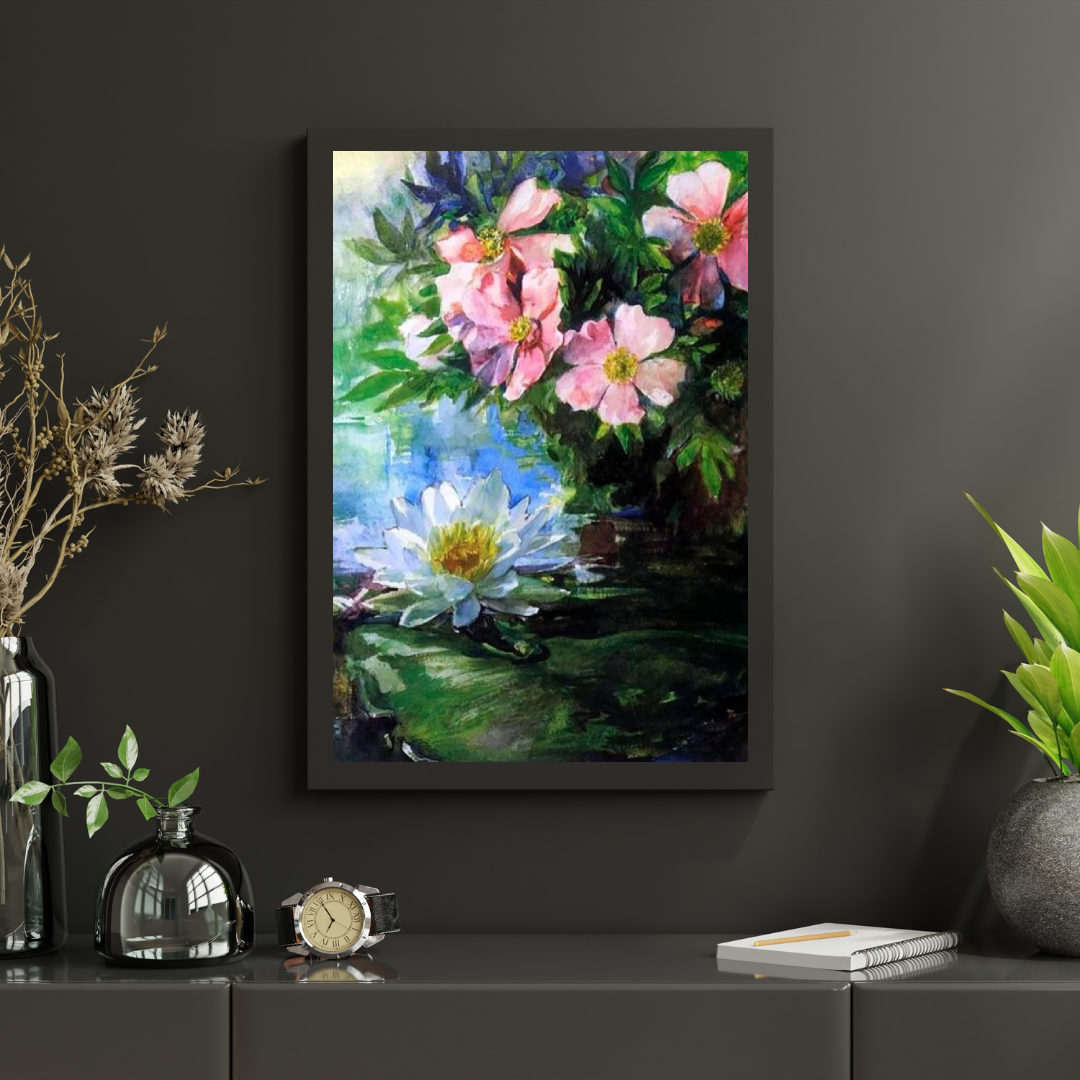 Diamond Painting Rozen en waterlelies - SEOS Shop ®