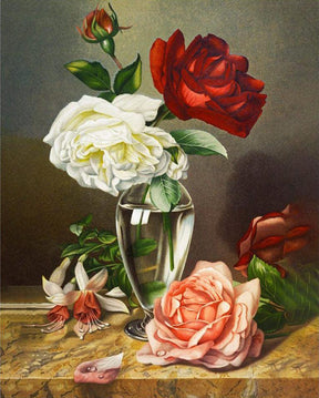 Diamond Painting Rozen in een glazen vaas - SEOS Shop ®
