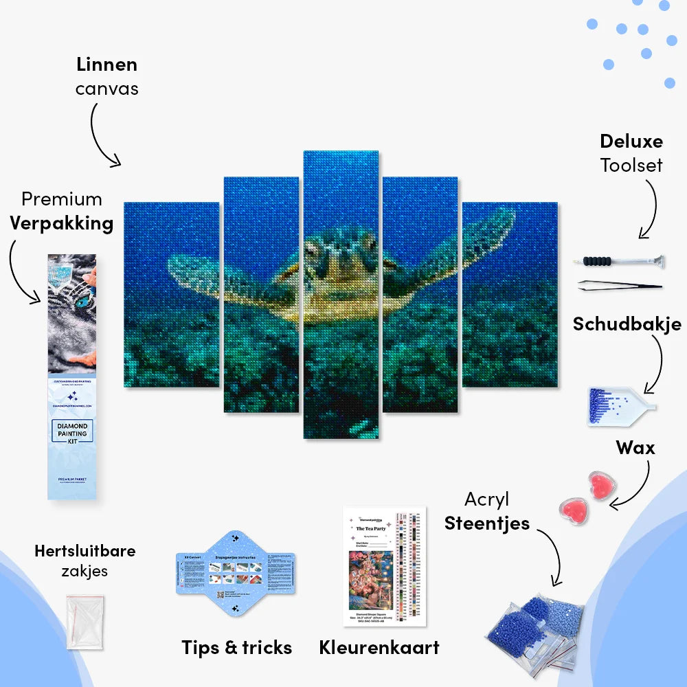 Diamond Painting Schildpad in de zee 5 luik - SEOS Shop ®
