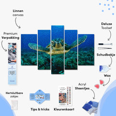 Diamond Painting Schildpad in de zee 5 luik - SEOS Shop ®