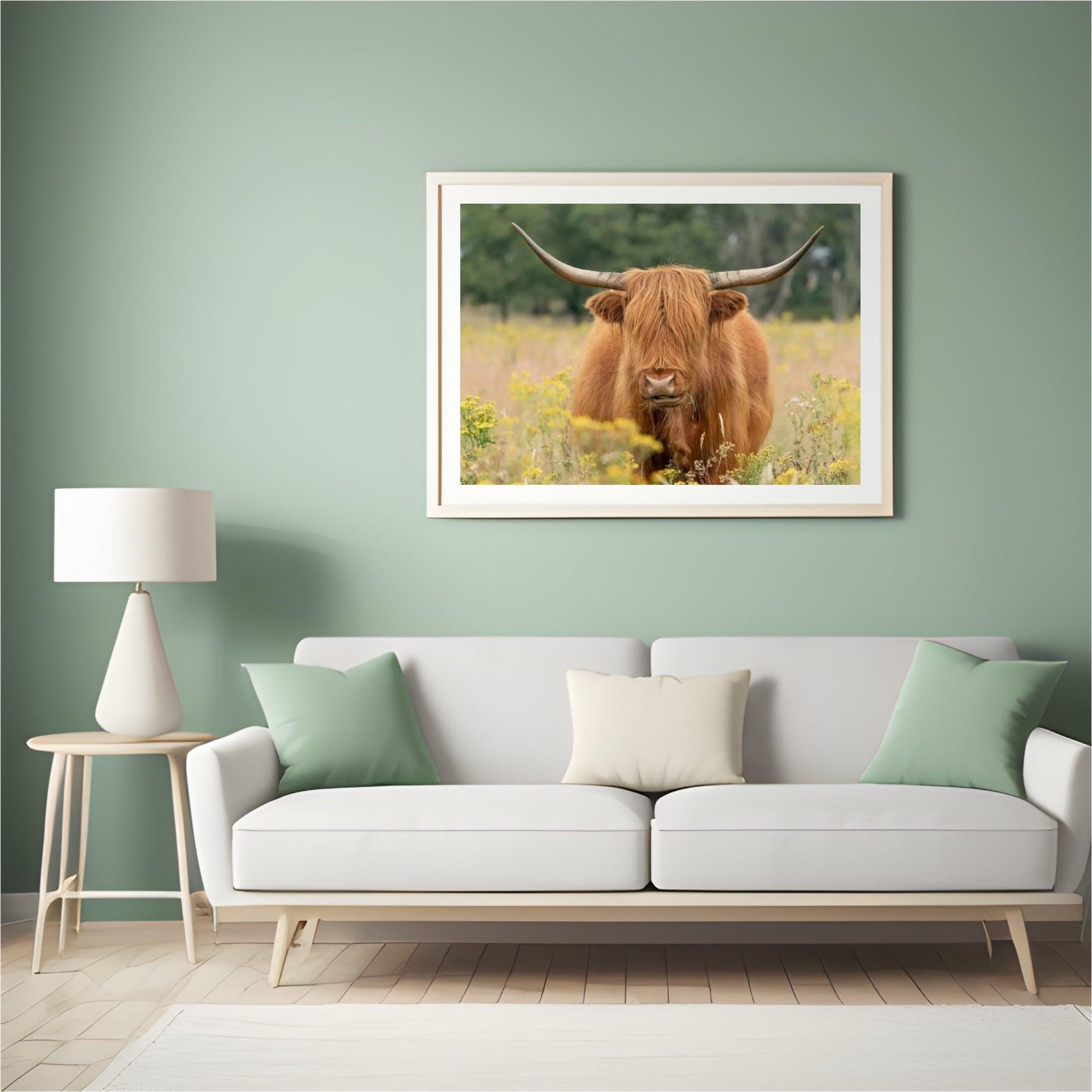 Diamond Painting Schotse hooglander - Mooie Schotse hooglander grazend in het veld - SEOS Shop ®