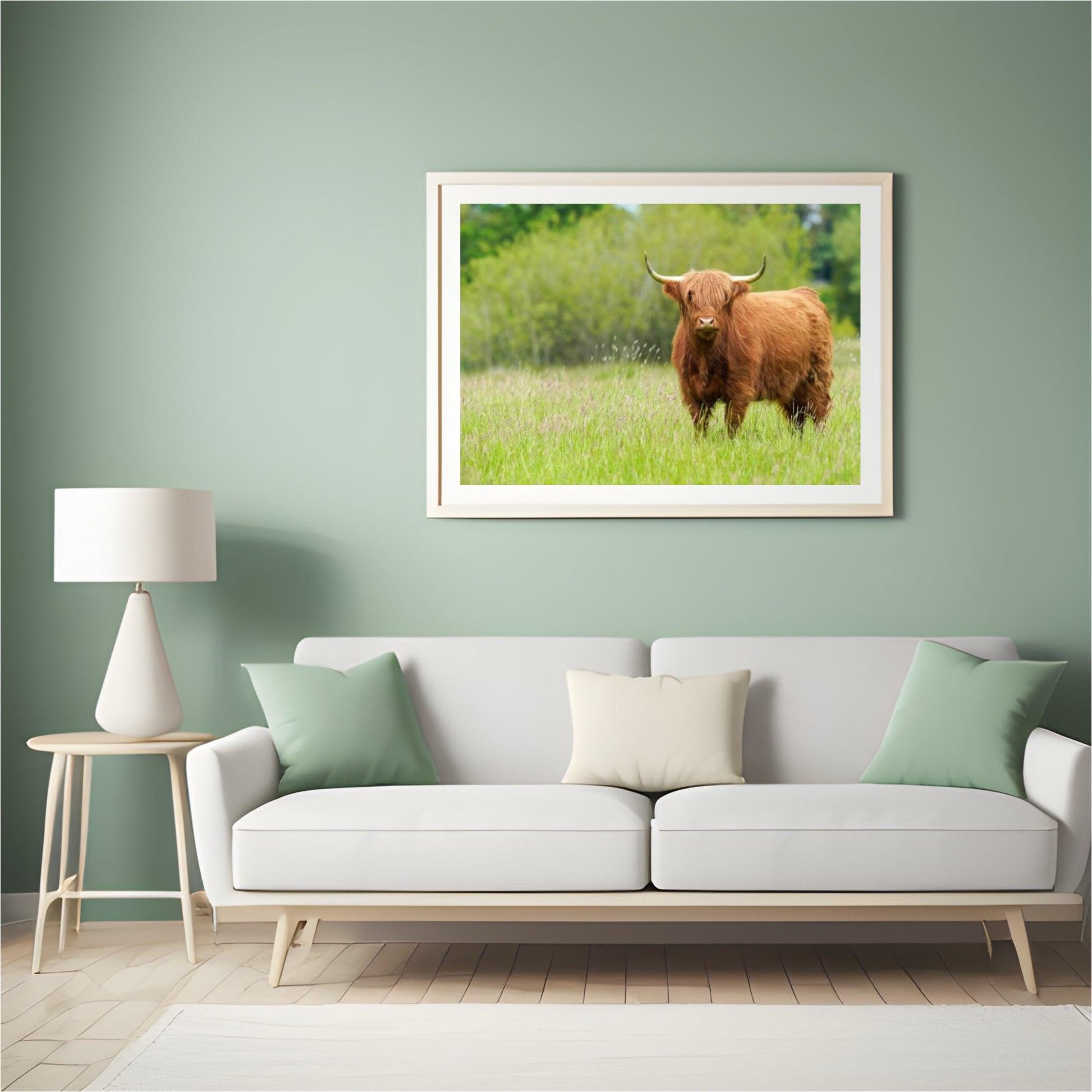 Diamond Painting Schotse hooglander - Schattige Schotse hooglander op een zonnige dag - SEOS Shop ®