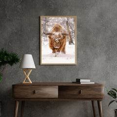Diamond Painting Schotse hooglander - Schotse hooglander in een natuurlijk winterlandschap - SEOS Shop ®