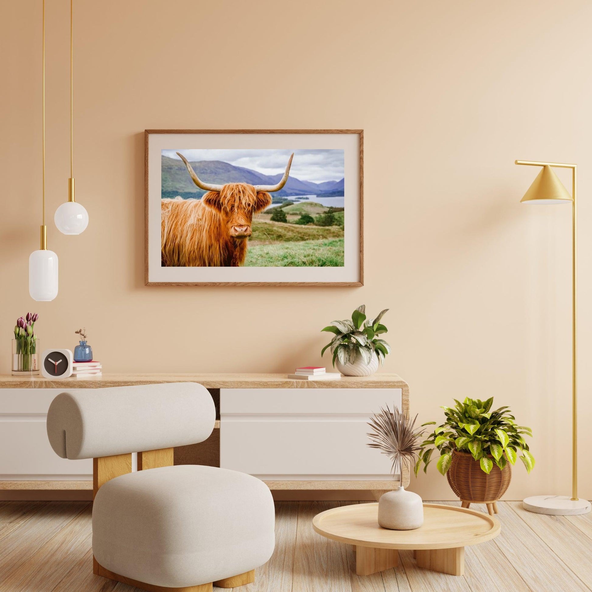 Diamond Painting Schotse hooglander - Schotse hooglander in een schitterend landschap - SEOS Shop ®