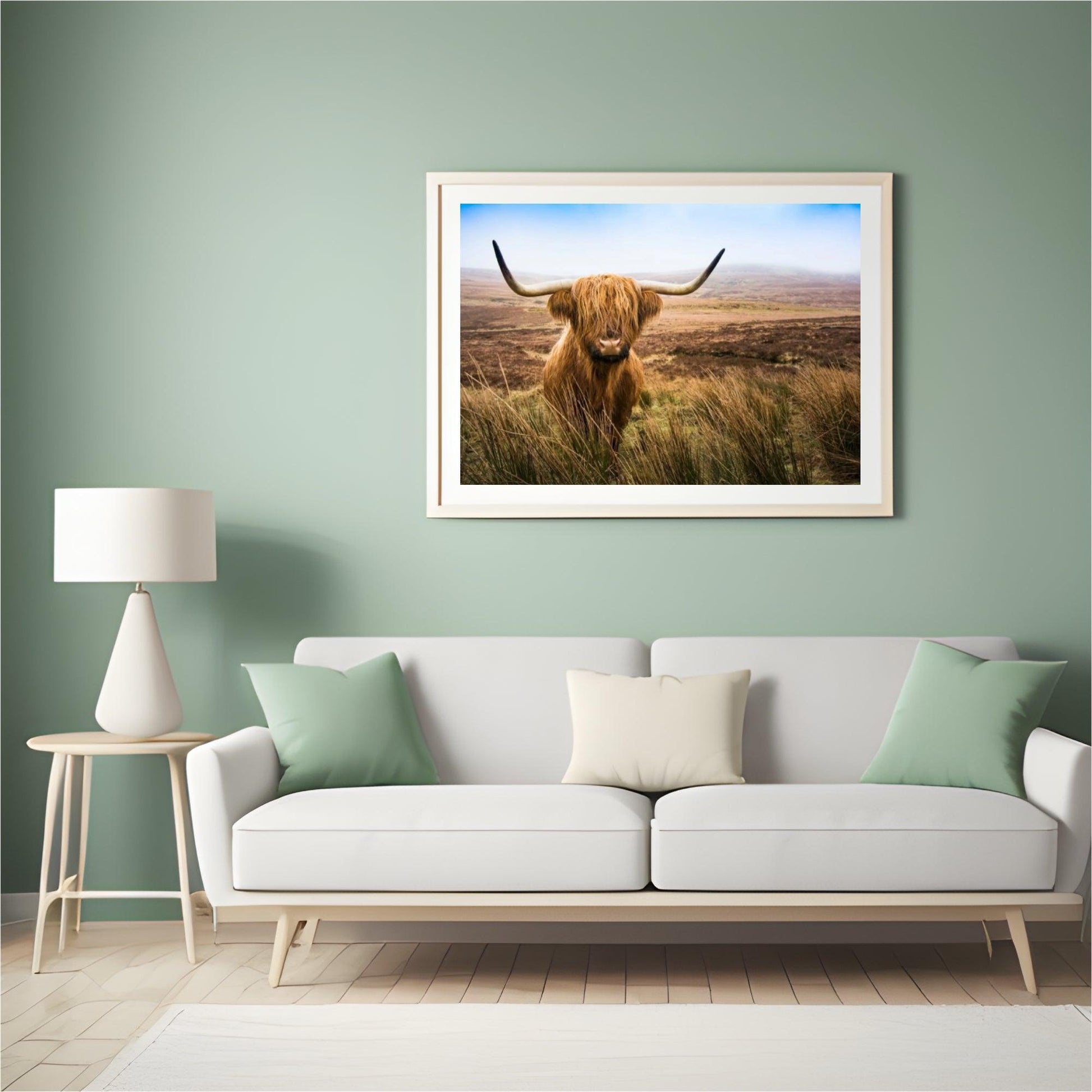 Diamond Painting Schotse hooglander - Schotse hooglander in het veld kijkend naar de camera - SEOS Shop ®