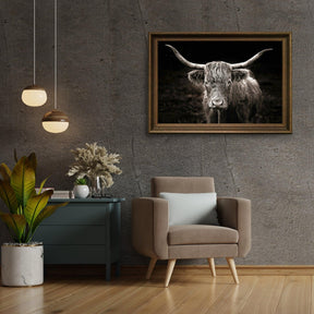 Diamond Painting Schotse hooglander - Schotse hooglander in vintage stijl - SEOS Shop ®