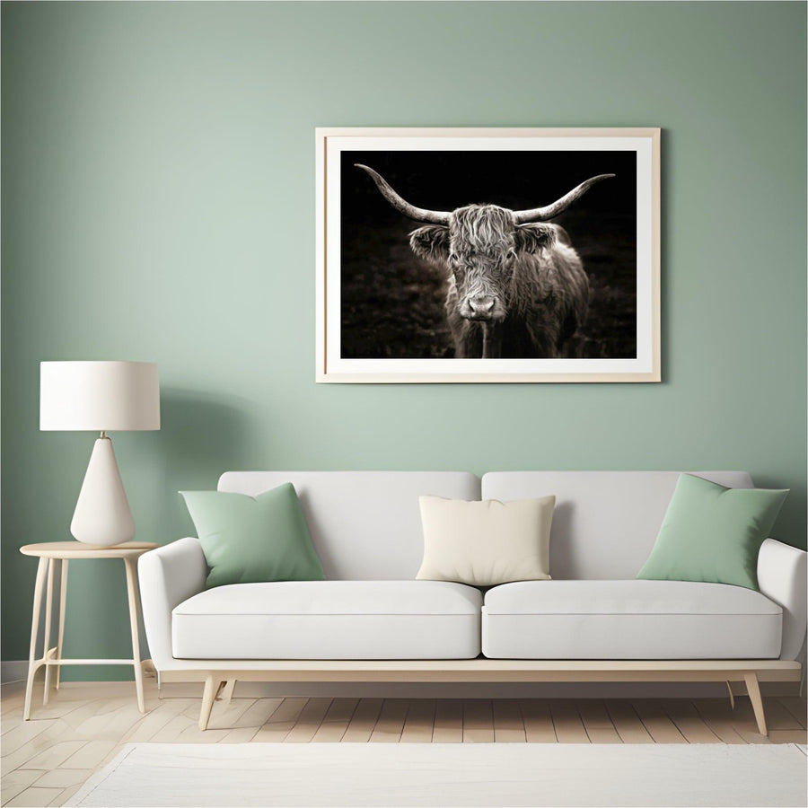 Diamond Painting Schotse hooglander - Schotse hooglander in vintage stijl - SEOS Shop ®