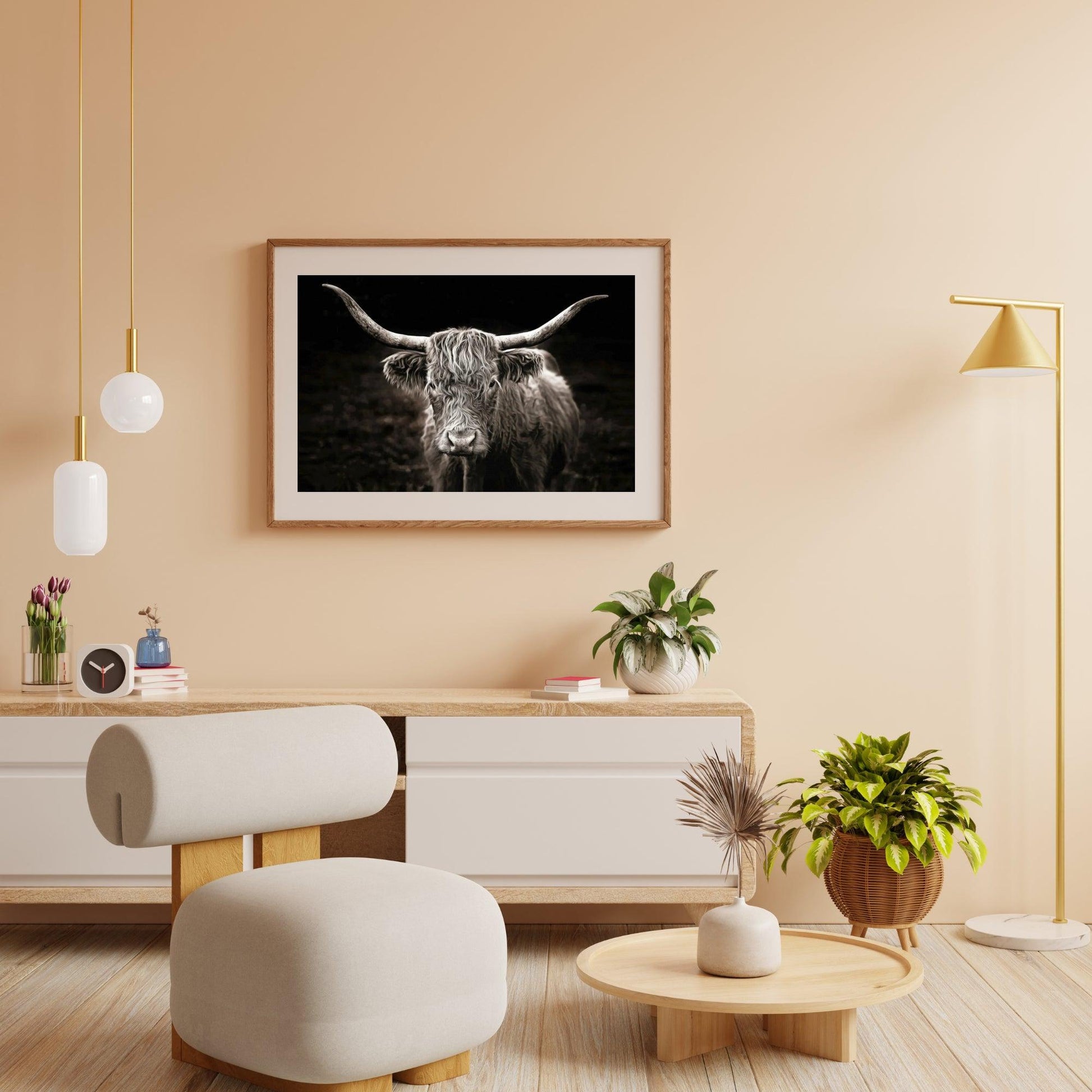 Diamond Painting Schotse hooglander - Schotse hooglander in vintage stijl - SEOS Shop ®
