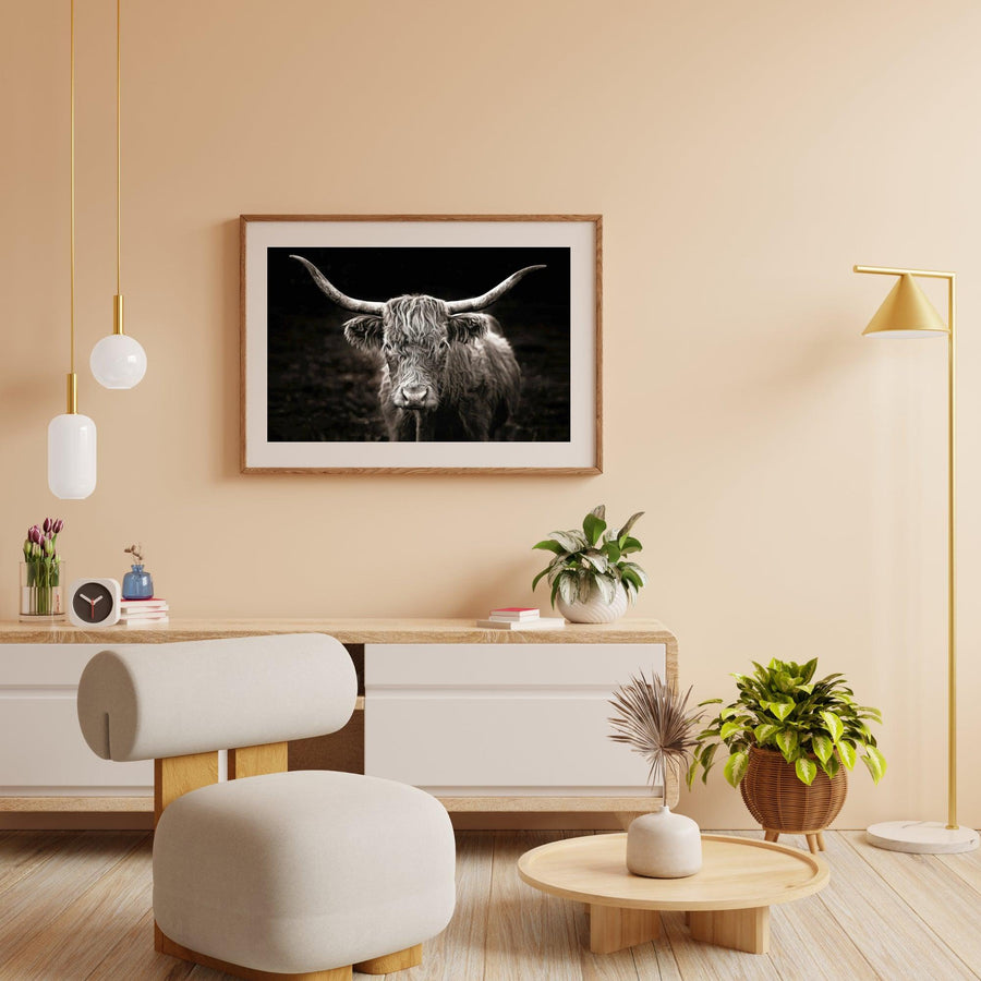 Diamond Painting Schotse hooglander - Schotse hooglander in vintage stijl - SEOS Shop ®