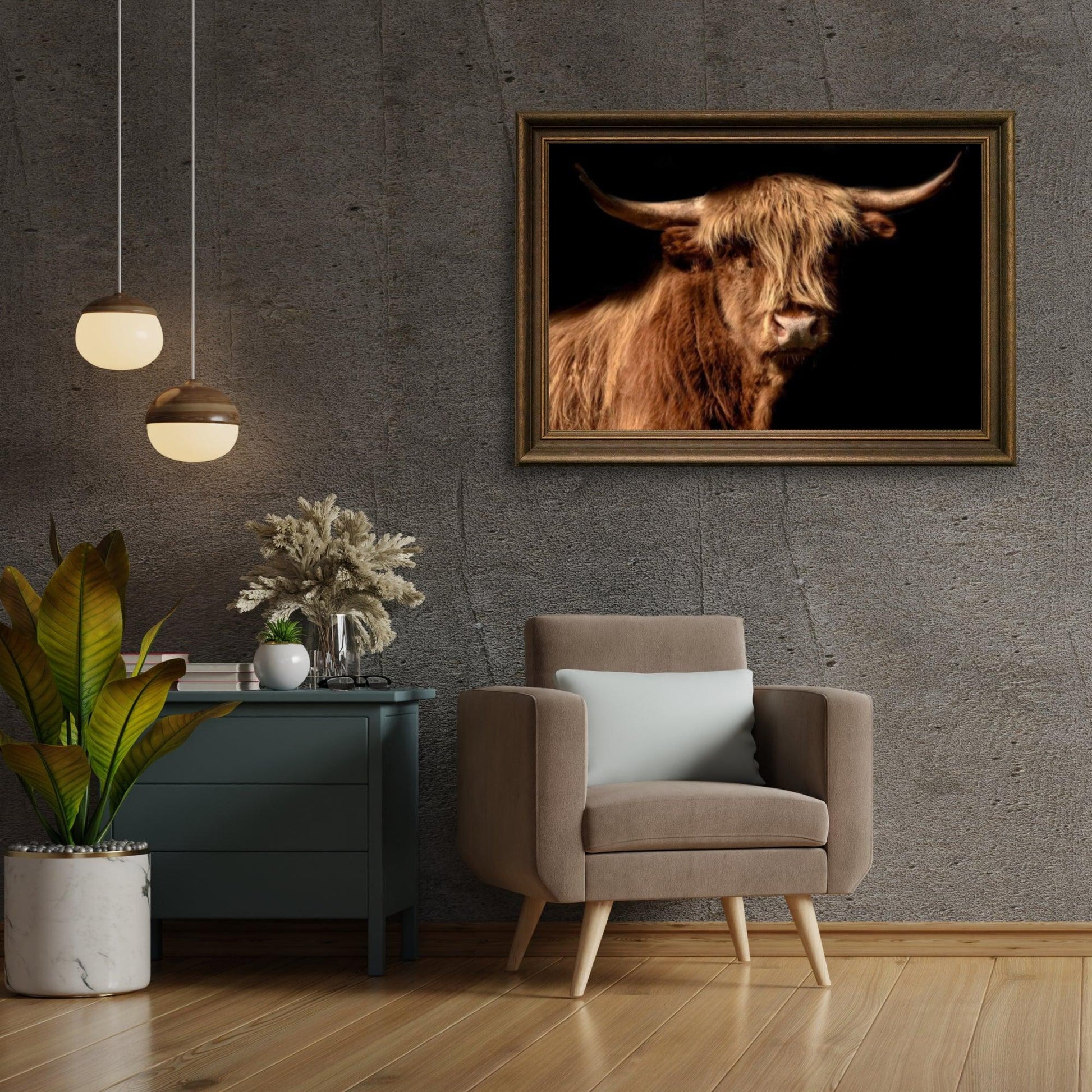 Diamond Painting Schotse hooglander - Schotse hooglander ook wel hoogland koe in beeld - SEOS Shop ®