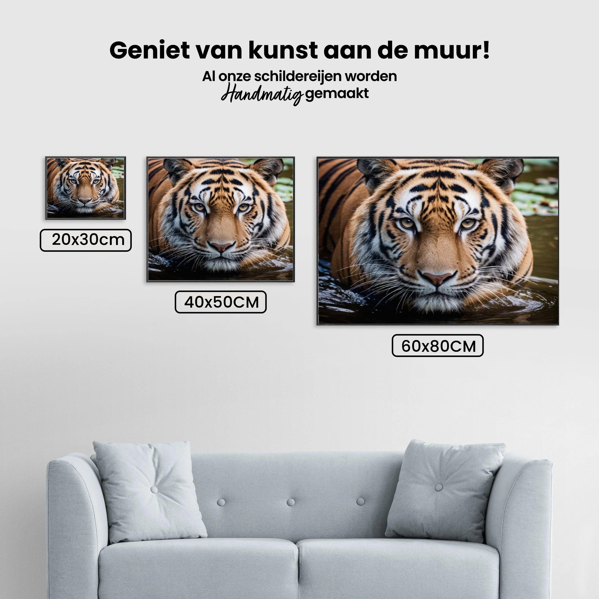 Diamond Painting Tijger in het water - SEOS Shop ®
