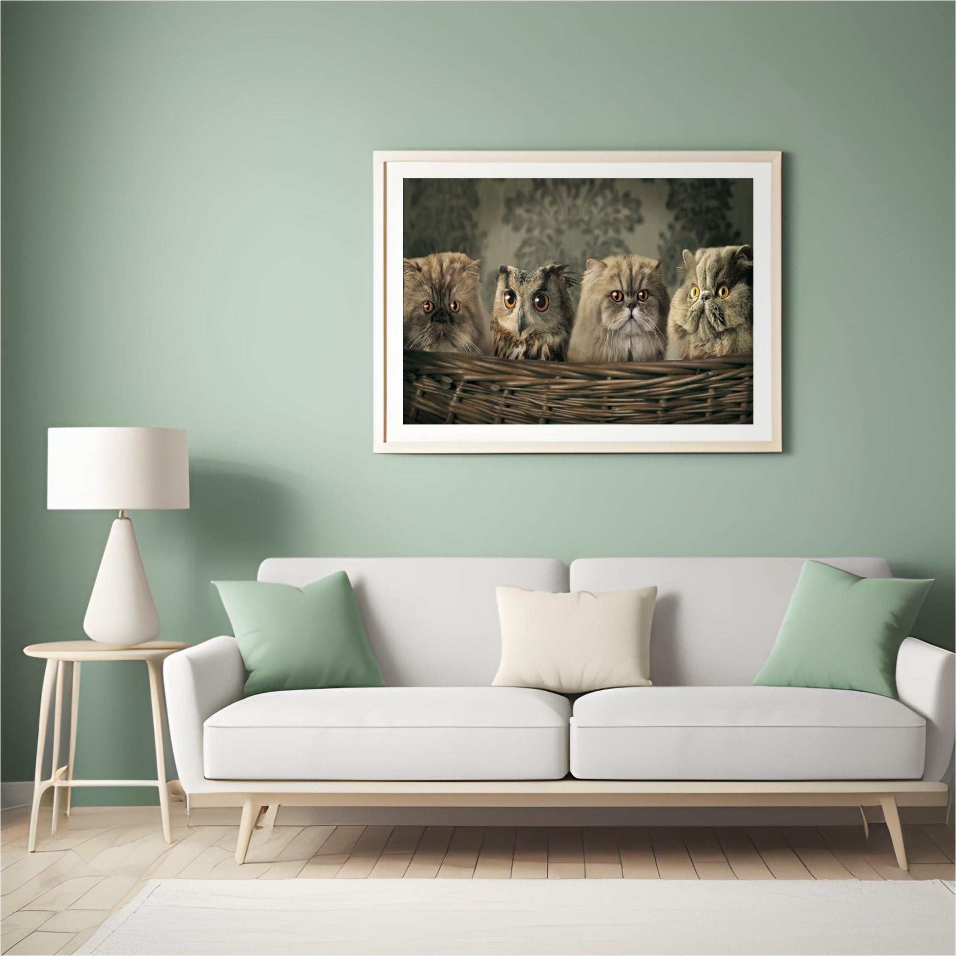 Diamond Painting Uil en katten in mand - SEOS Shop ®