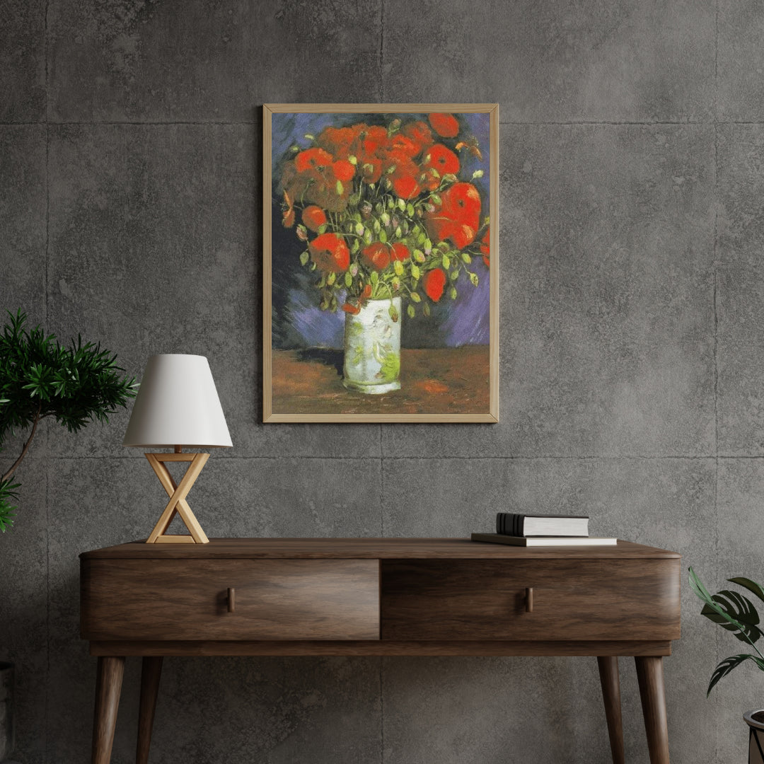 Diamond Painting Vaas met rode klaprozen - SEOS Shop ®