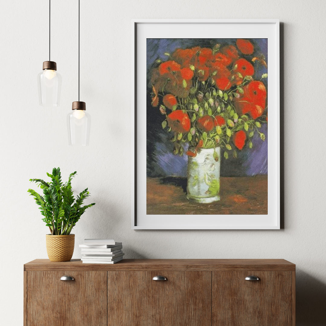 Diamond Painting Vaas met rode klaprozen - SEOS Shop ®