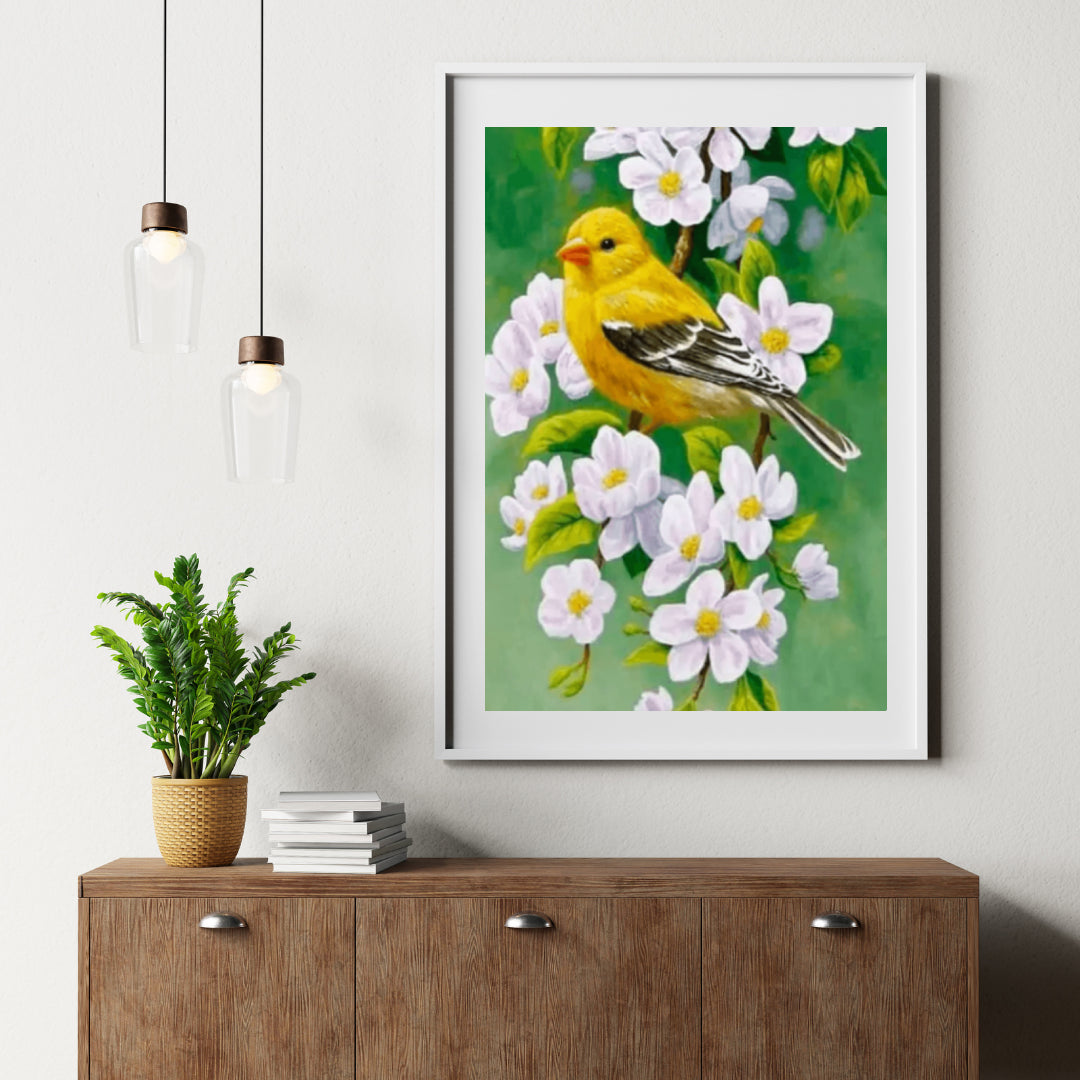 Diamond Painting Vogel met bloem - SEOS Shop ®