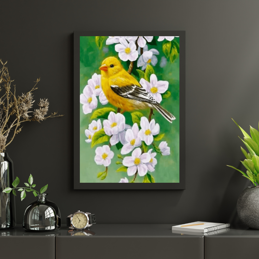 Diamond Painting Vogel met bloem - SEOS Shop ®