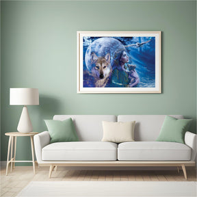 Diamond Painting Vrouw met Wolf en Uil - SEOS Shop®