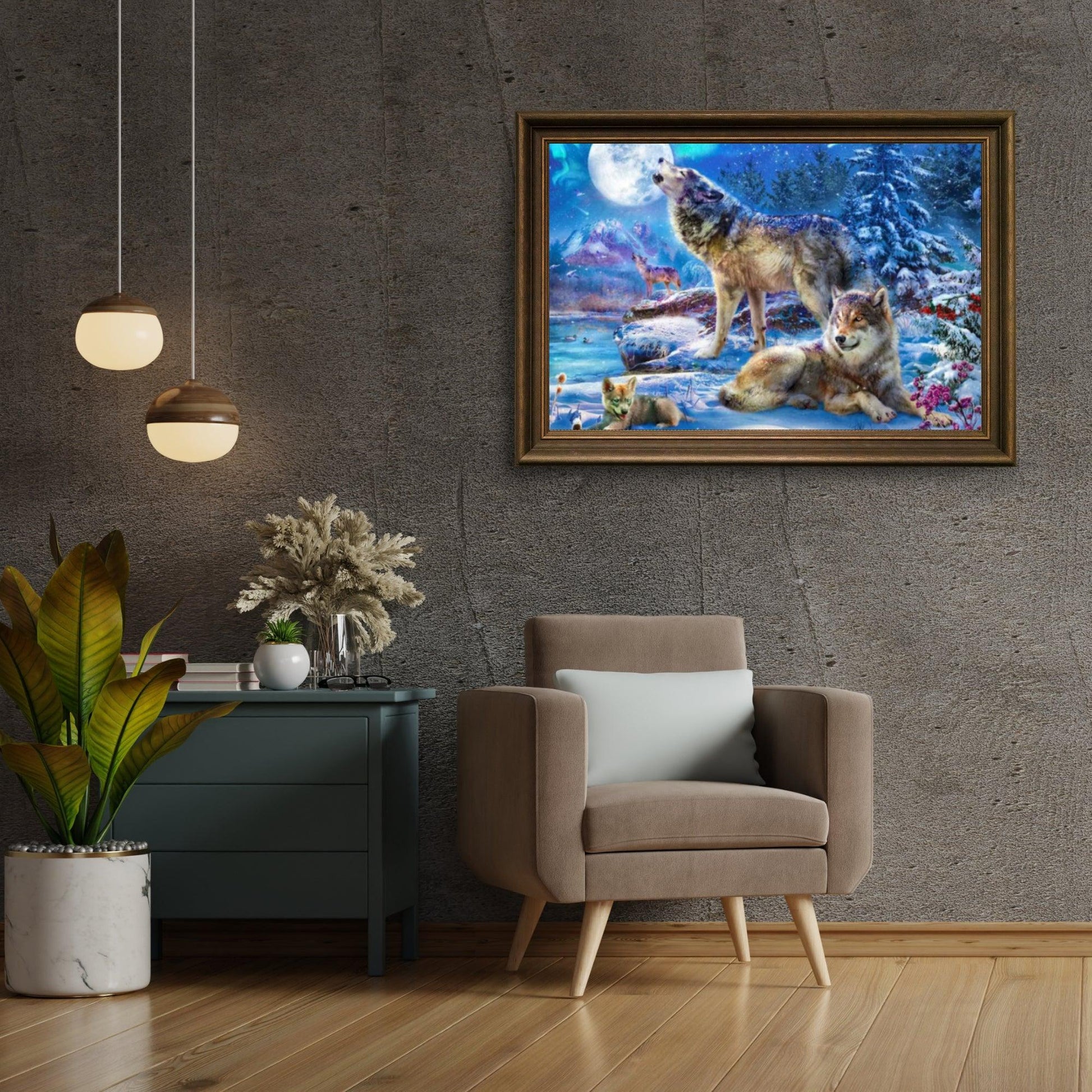 Diamond Painting Winterwolf en gehuil - SEOS Shop ®
