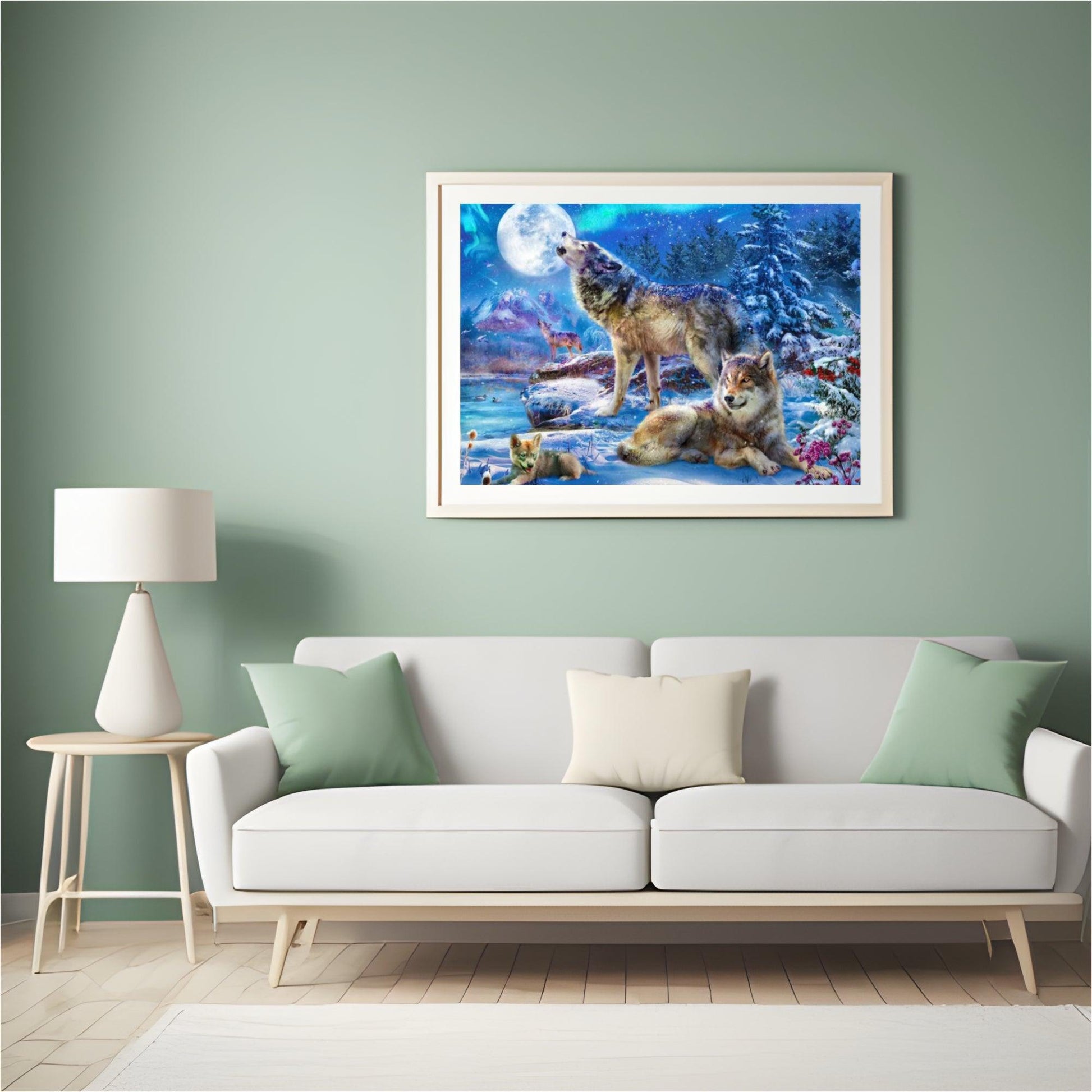 Diamond Painting Winterwolf en gehuil - SEOS Shop ®