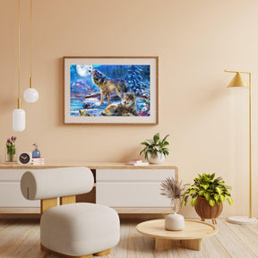 Diamond Painting Winterwolf en gehuil - SEOS Shop ®