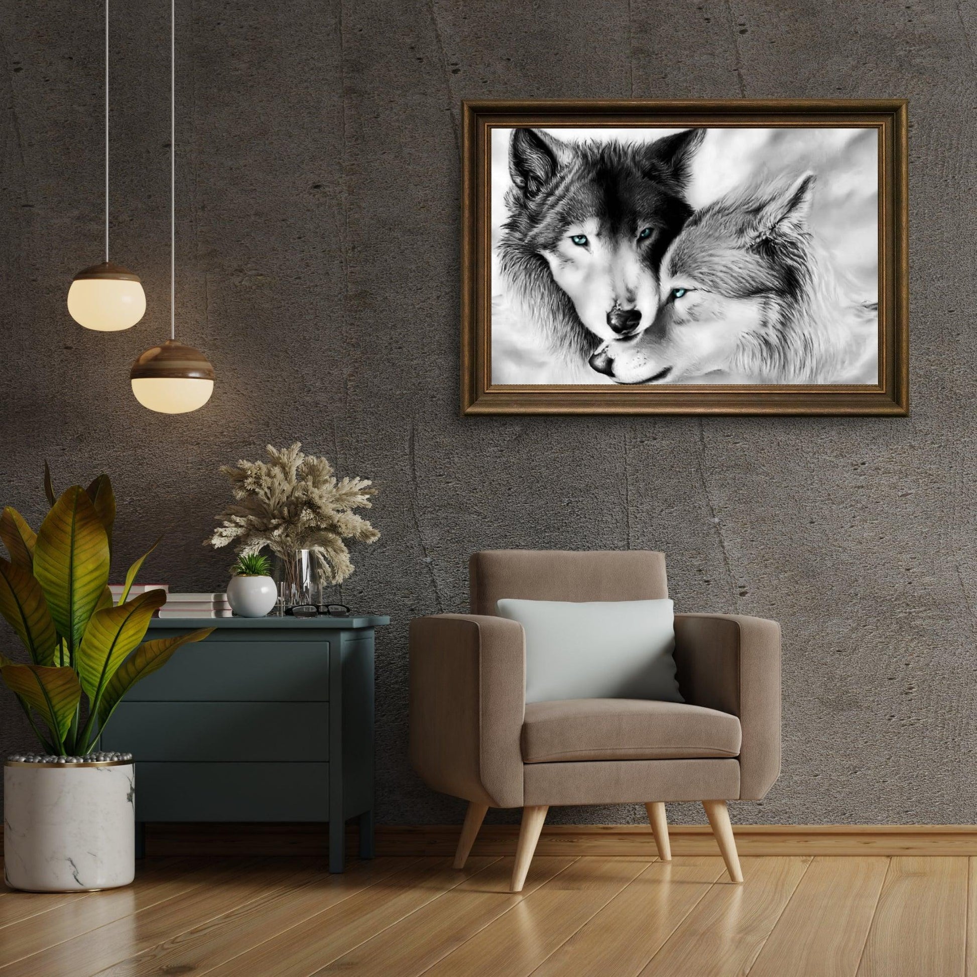 Diamond Painting Witte Wolven Paar - SEOS Shop ®