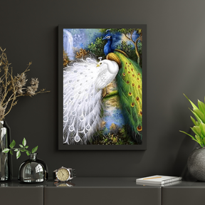 Diamond Painting Witte en blauwe pauwen - SEOS Shop ®