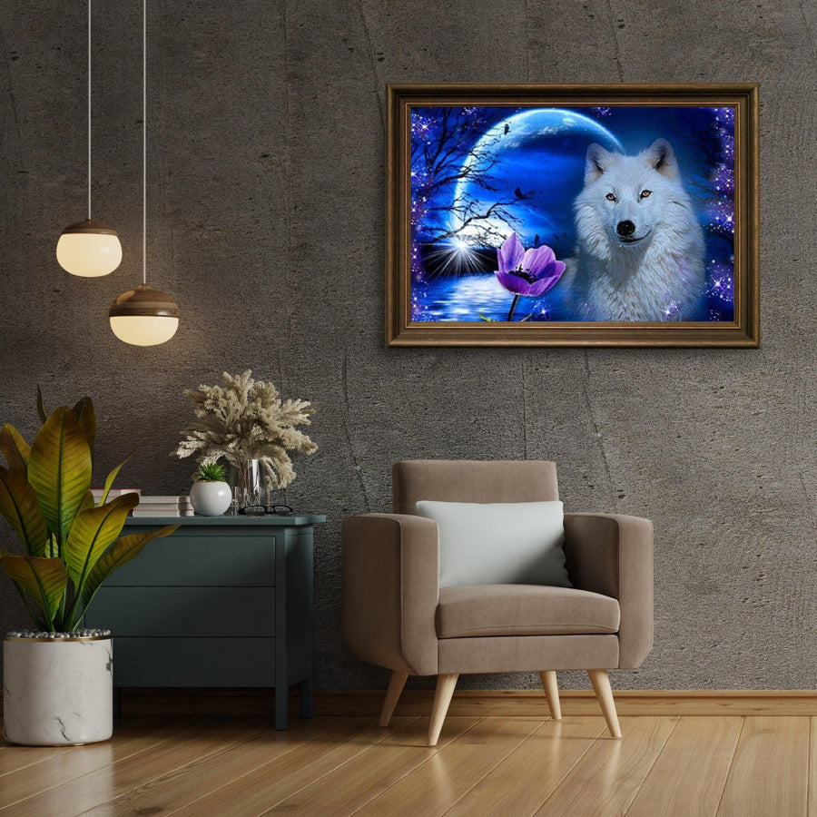 Diamond Painting Wolf met roos - SEOS Shop ®