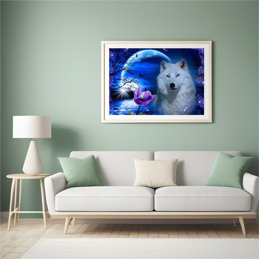 Diamond Painting Wolf met roos - SEOS Shop ®
