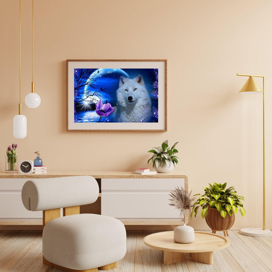 Diamond Painting Wolf met roos - SEOS Shop ®