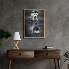 Diamond Painting Wolven Welpje in spiegelbeeld – SEOS Shop ®