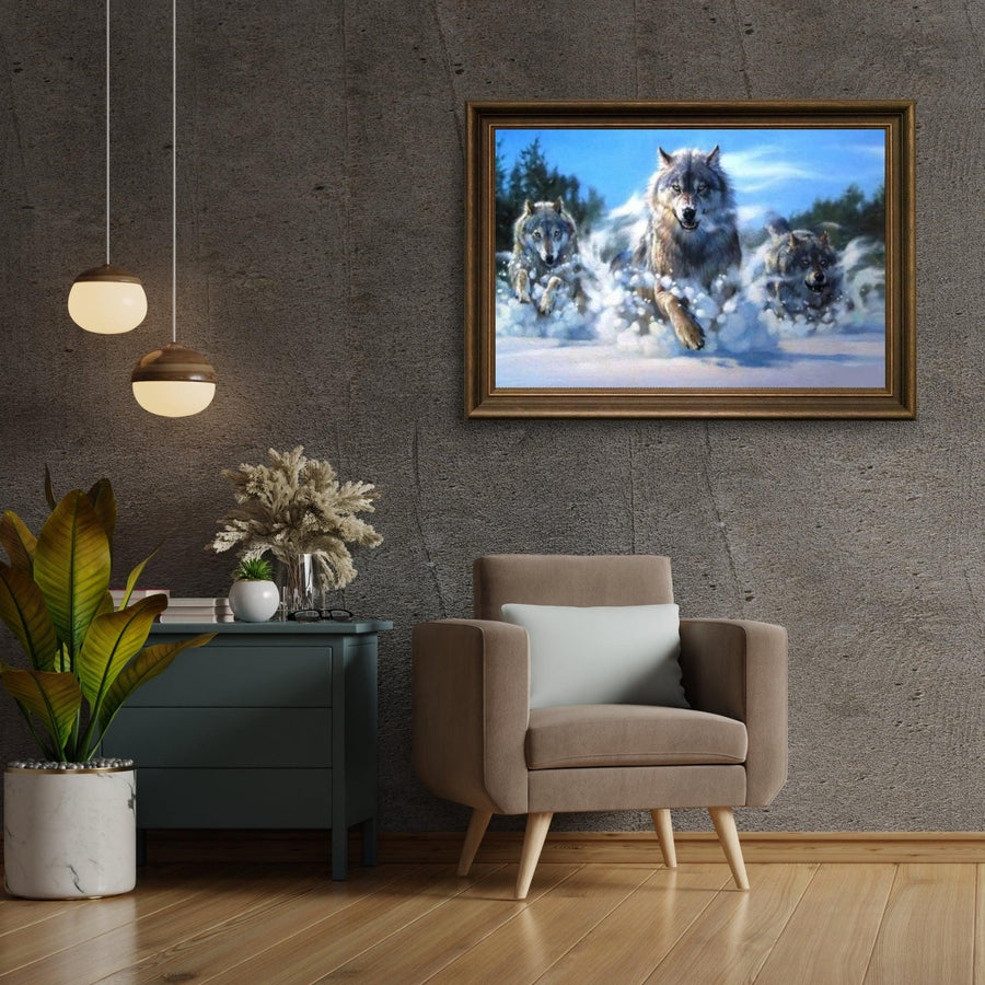 Diamond Painting Wolven rennen in de sneeuw – SEOS Shop ®