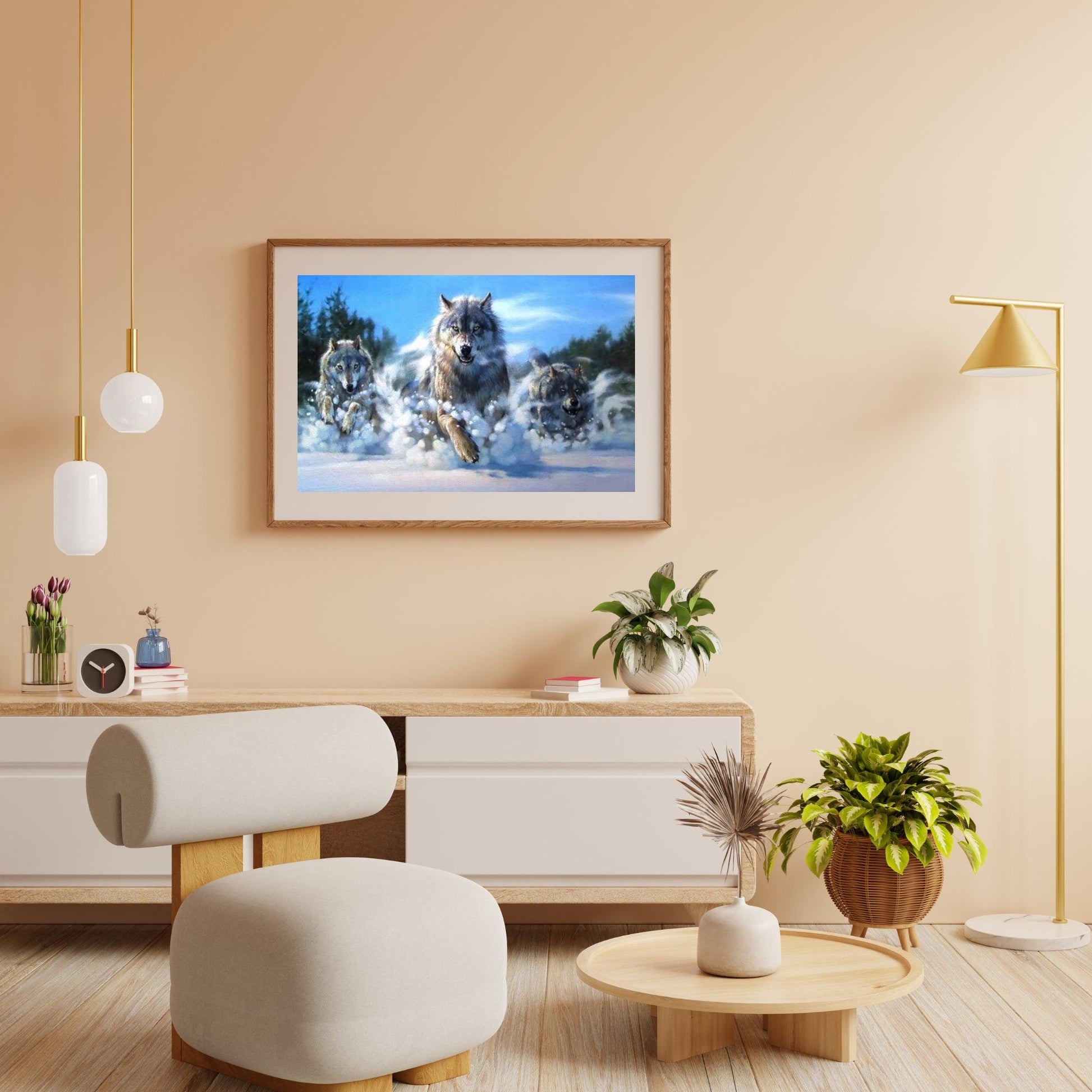 Diamond Painting Wolven rennen in de sneeuw – SEOS Shop ®