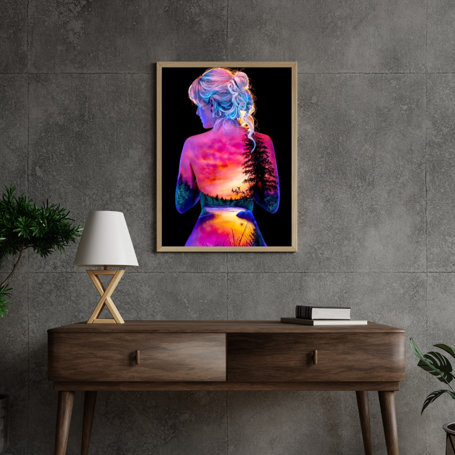 Diamond Painting Zon en maan met sterren meisje - SEOS Shop ®