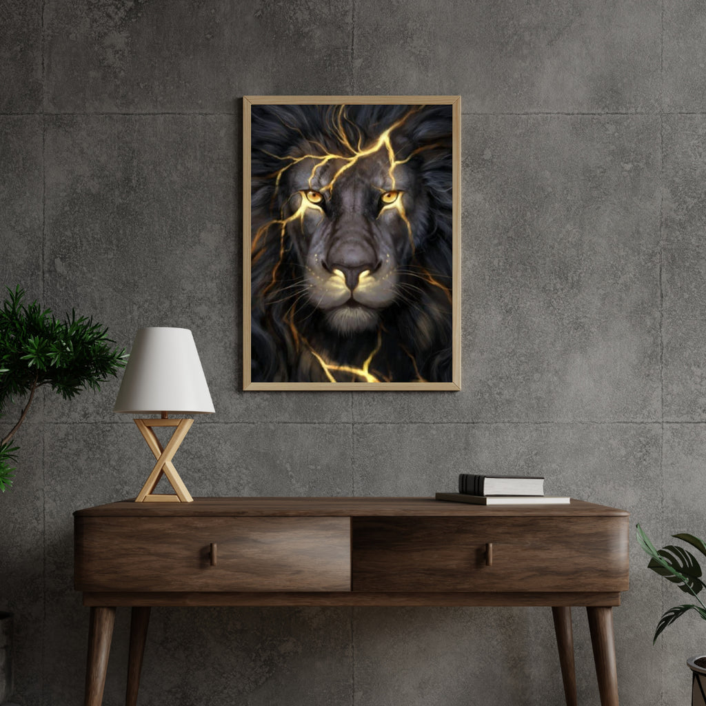 Diamond Painting Zwarte Leeuw Verlichting - SEOS Shop ®