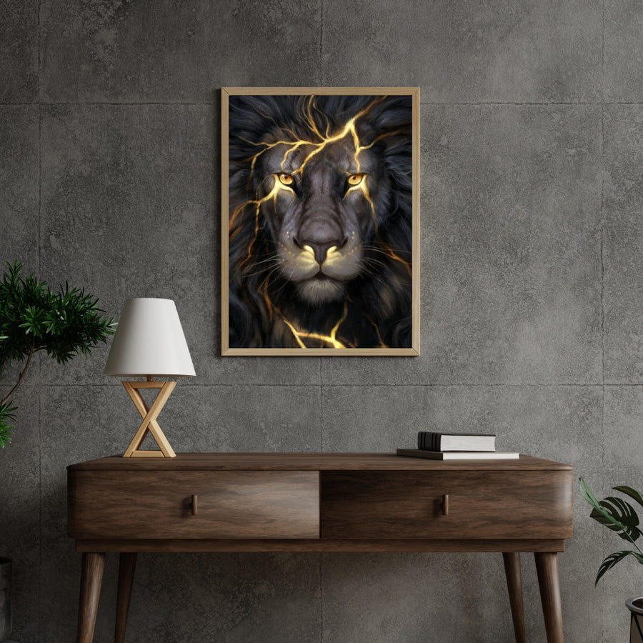 Diamond Painting Zwarte Leeuw Verlichting - SEOS Shop ®