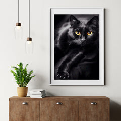 Diamond Painting Zwarte kat en gele ogen - SEOS Shop ®