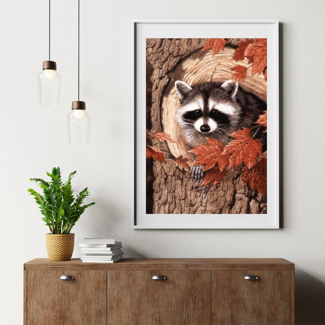 Diamond painting Wasbeer in een boom - SEOS Shop ®
