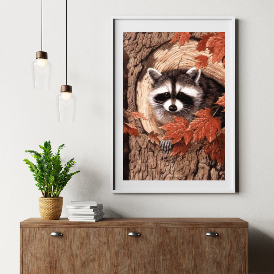 Diamond painting Wasbeer in een boom - SEOS Shop ®