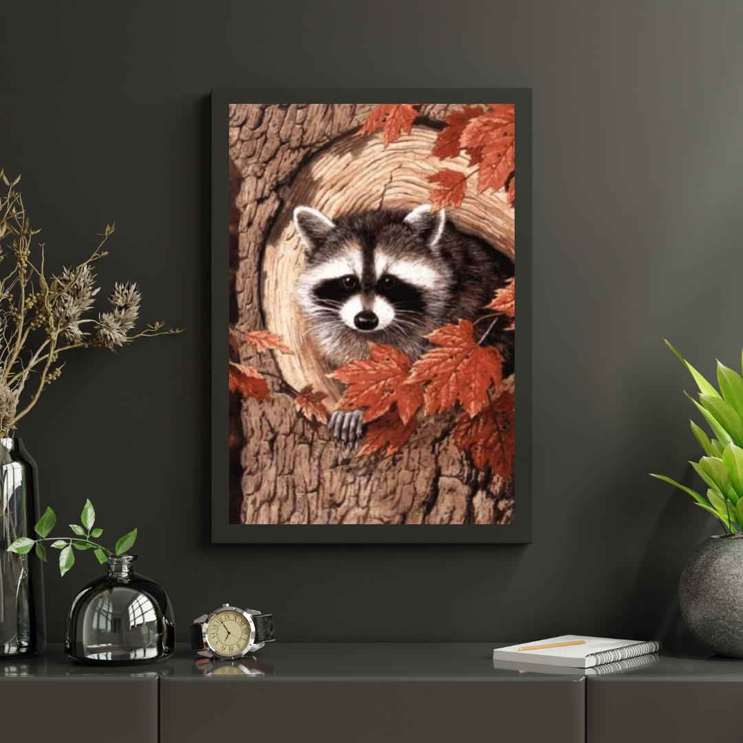 Diamond painting Wasbeer in een boom - SEOS Shop ®