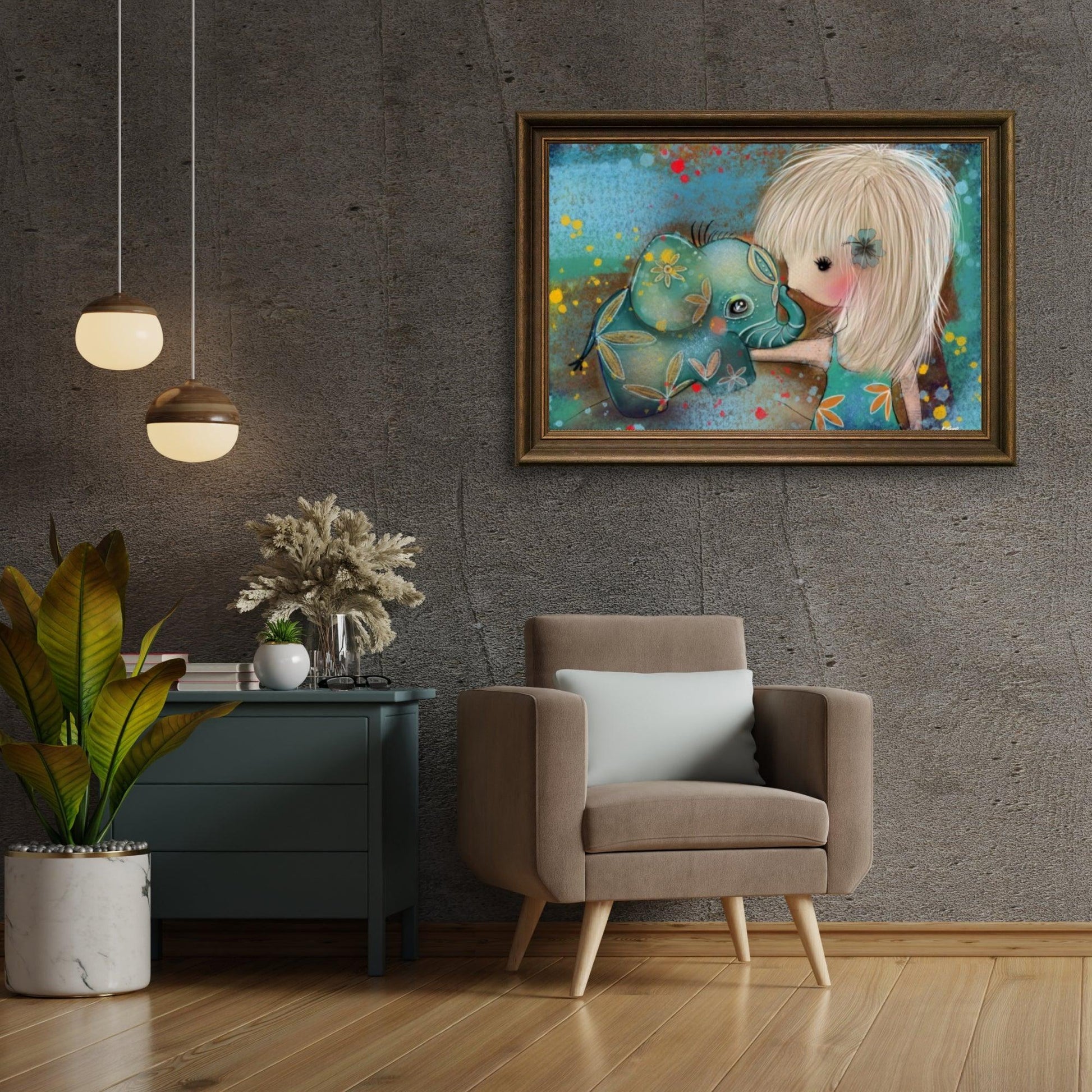 Dimond Painting Olifant met meisje - SEOS Shop®