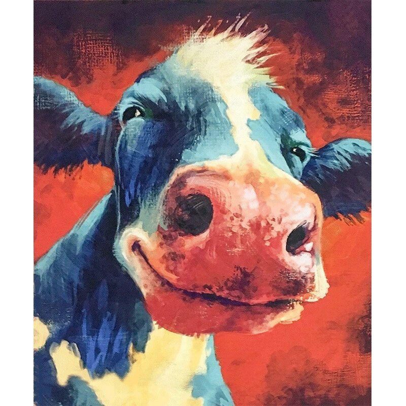 Diamond Painting Kleurrijke Koe – volledig ontwerp